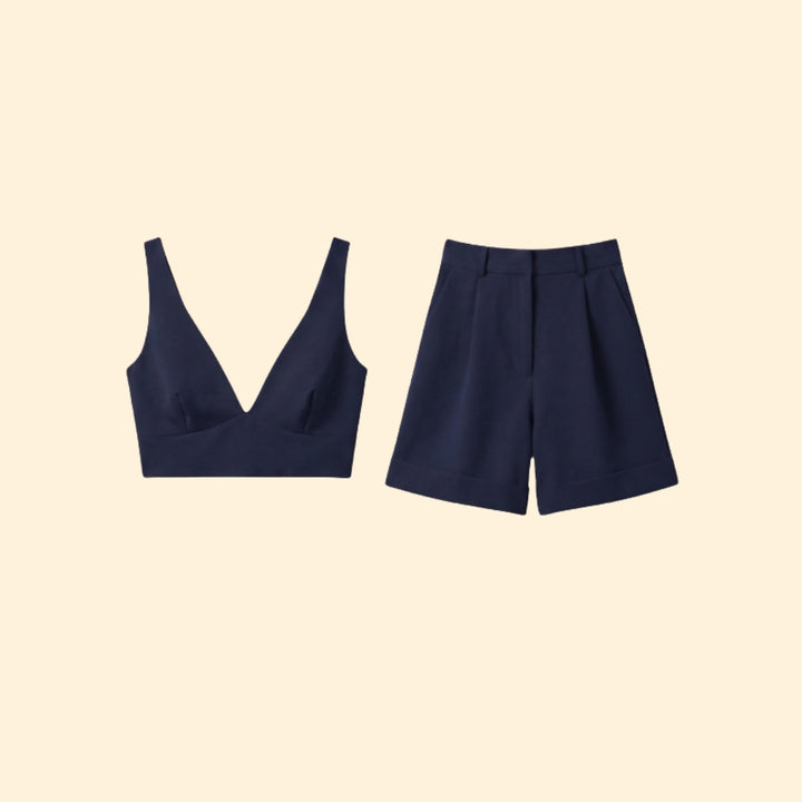 Women’s Summer Set with High-Waist Shorts