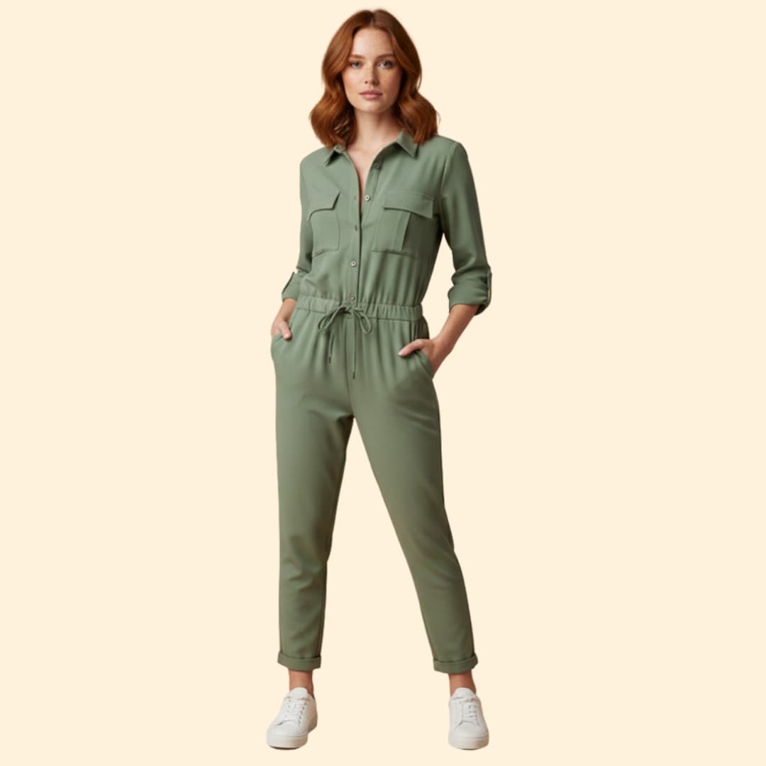 Women's Utility Jumpsuit Button Front