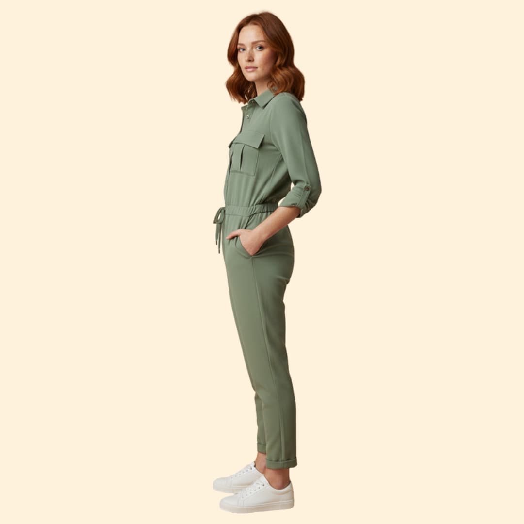 Women's Utility Jumpsuit Button Front