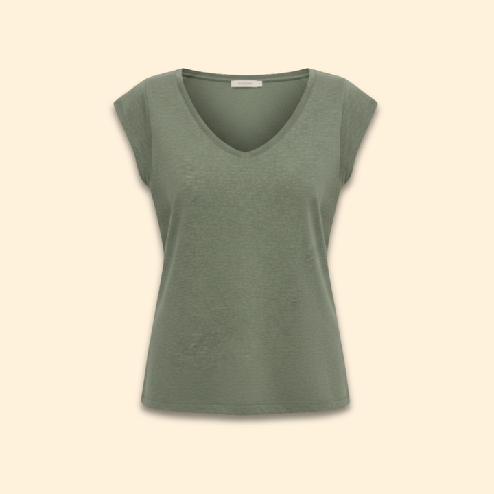 Women’s V-Neck Top with Cap Sleeves