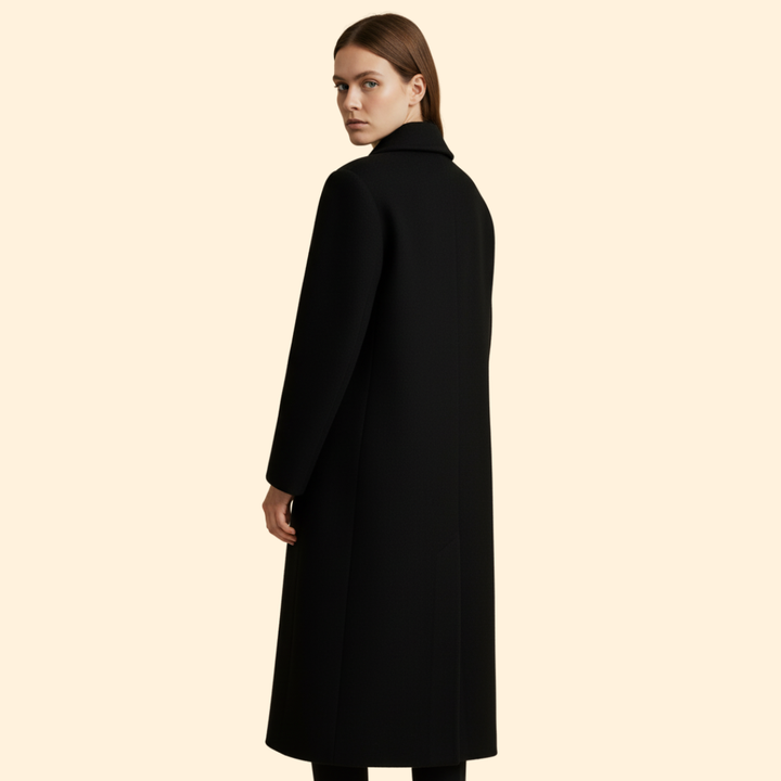 Women’s Long Overcoat with Button Closure