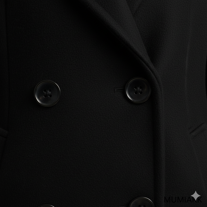 Women’s Long Overcoat with Button Closure