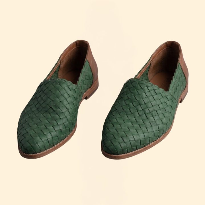 Women's Woven Leather Loafers