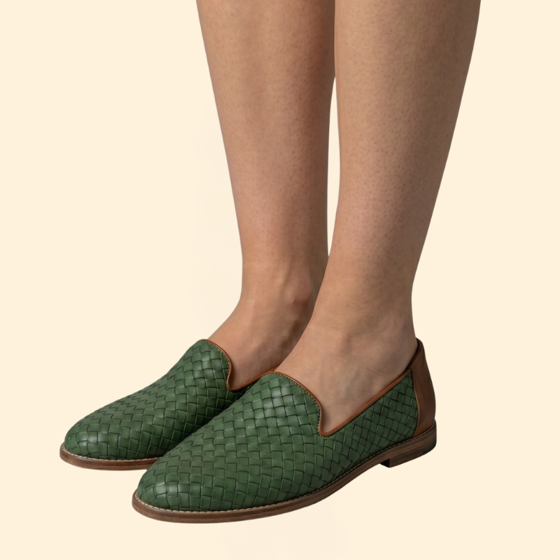 Women's Woven Leather Loafers
