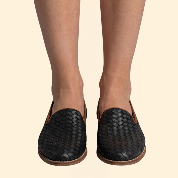 Women's Woven Leather Loafers