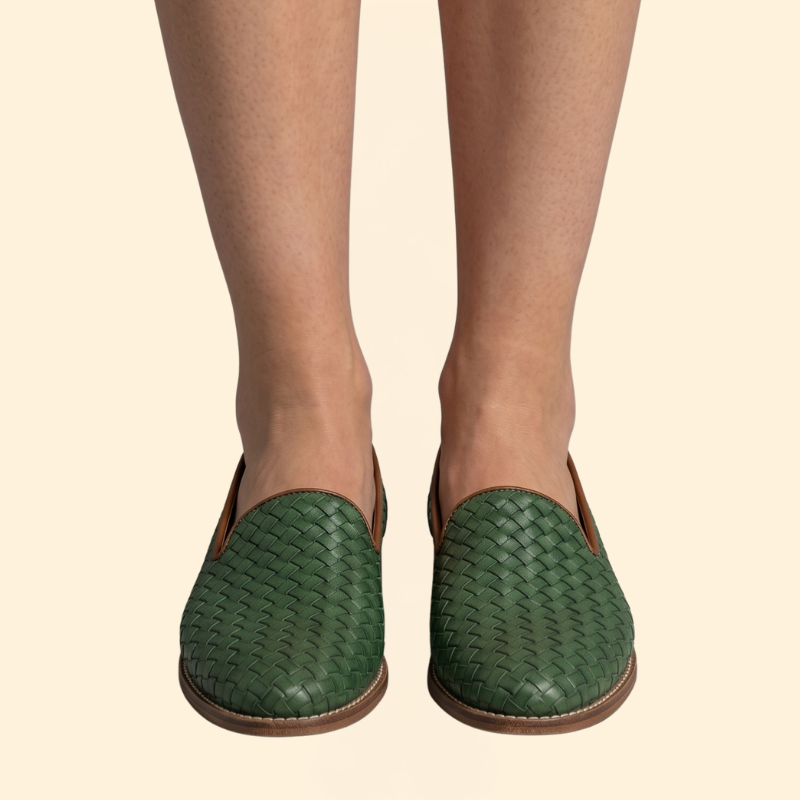 Women's Woven Leather Loafers