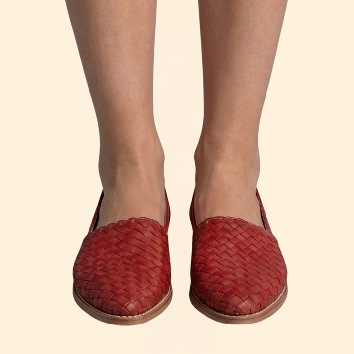 Women's Woven Leather Loafers
