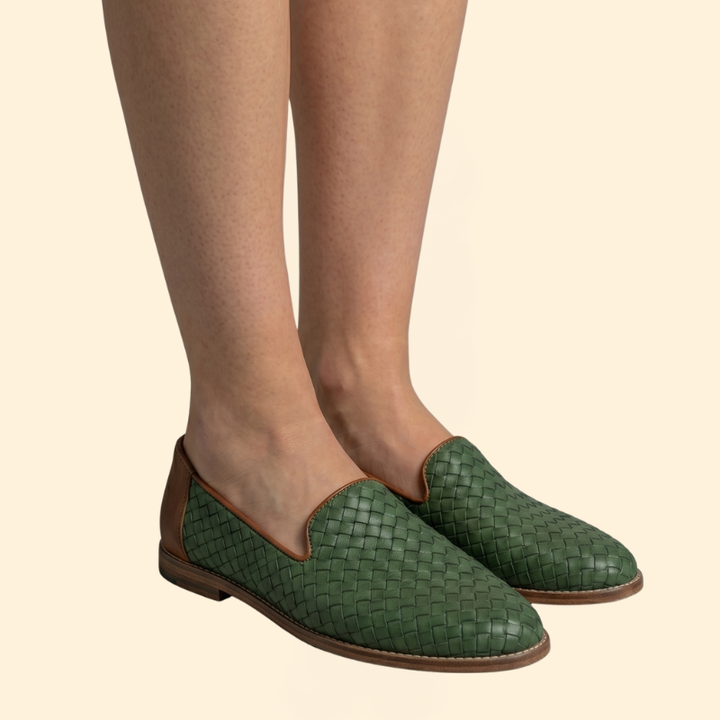 Women's Woven Leather Loafers
