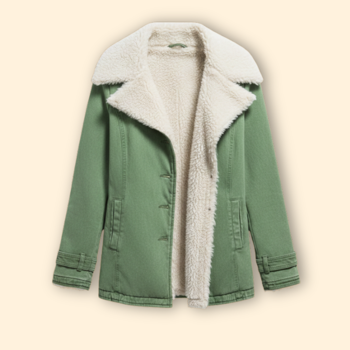 Women’s Zip-Up Winter Jacket with High Collar