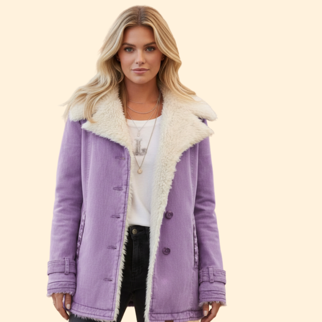 Women’s Zip-Up Winter Jacket with High Collar