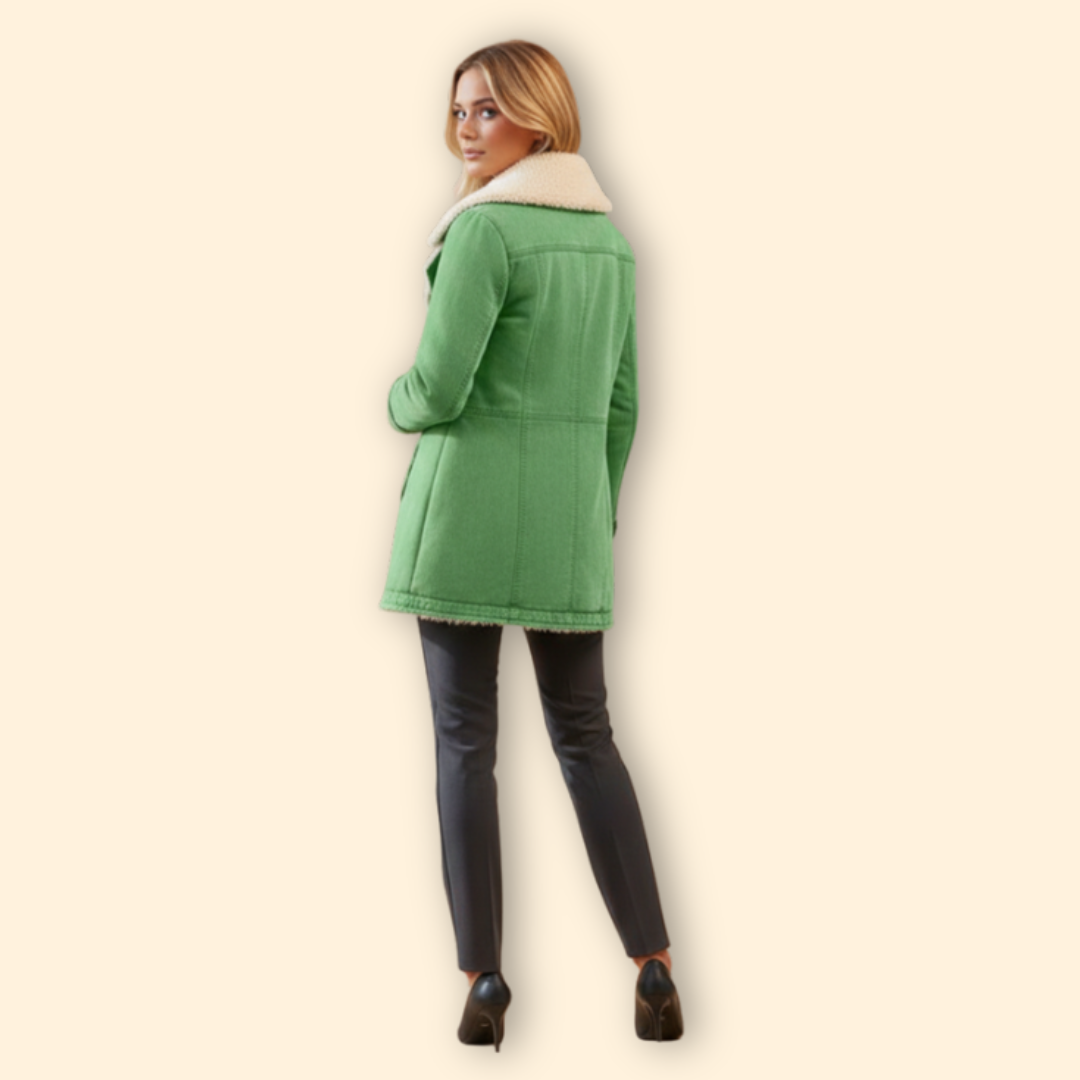 Women’s Zip-Up Winter Jacket with High Collar