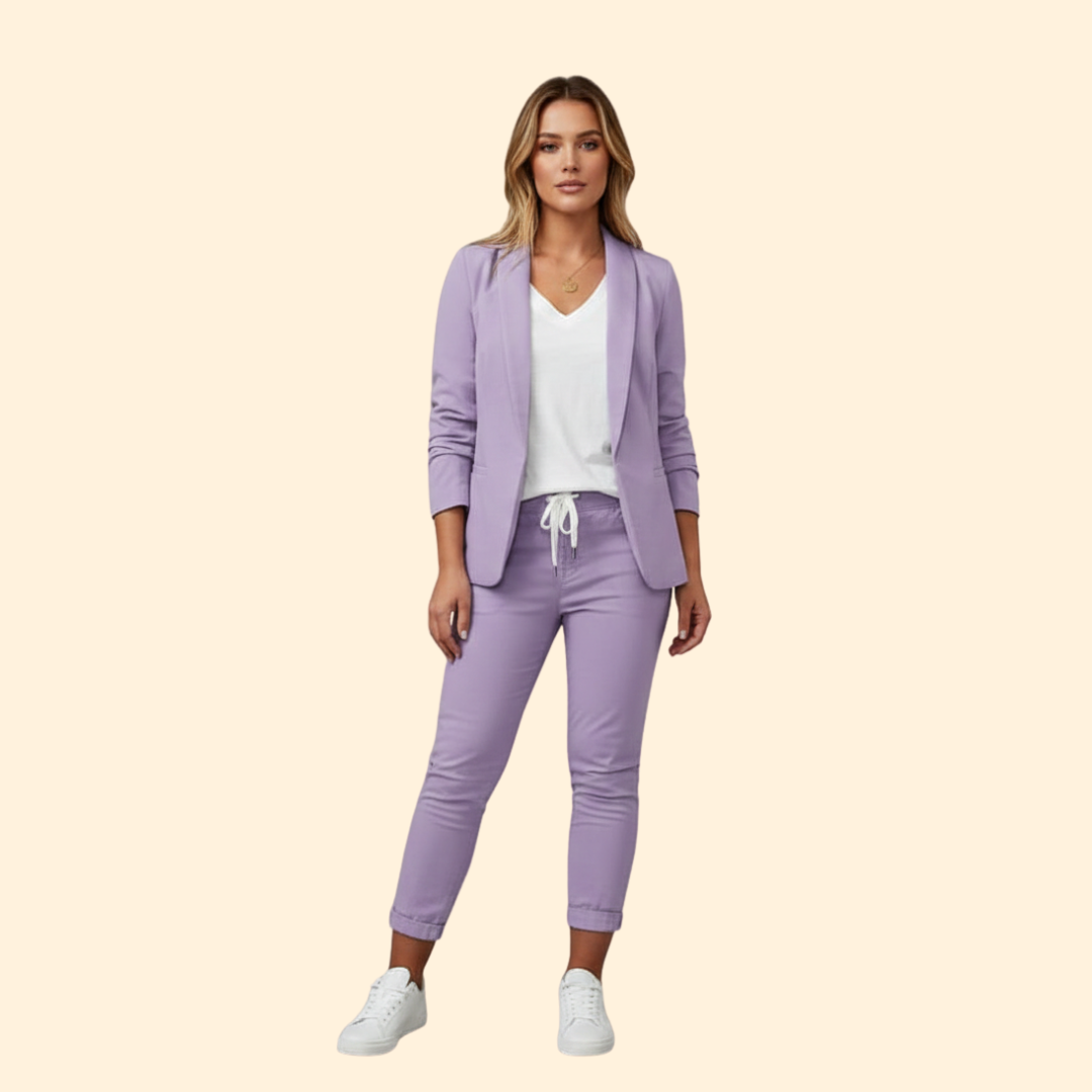 Women’s Blazer Set with Tapered Pants