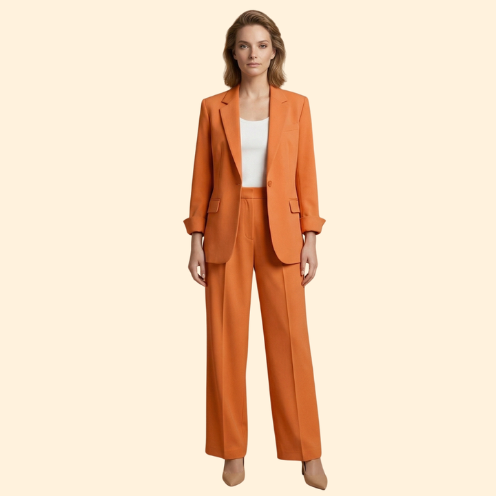 Women’s Blazer Set with Double Breasted Jacket