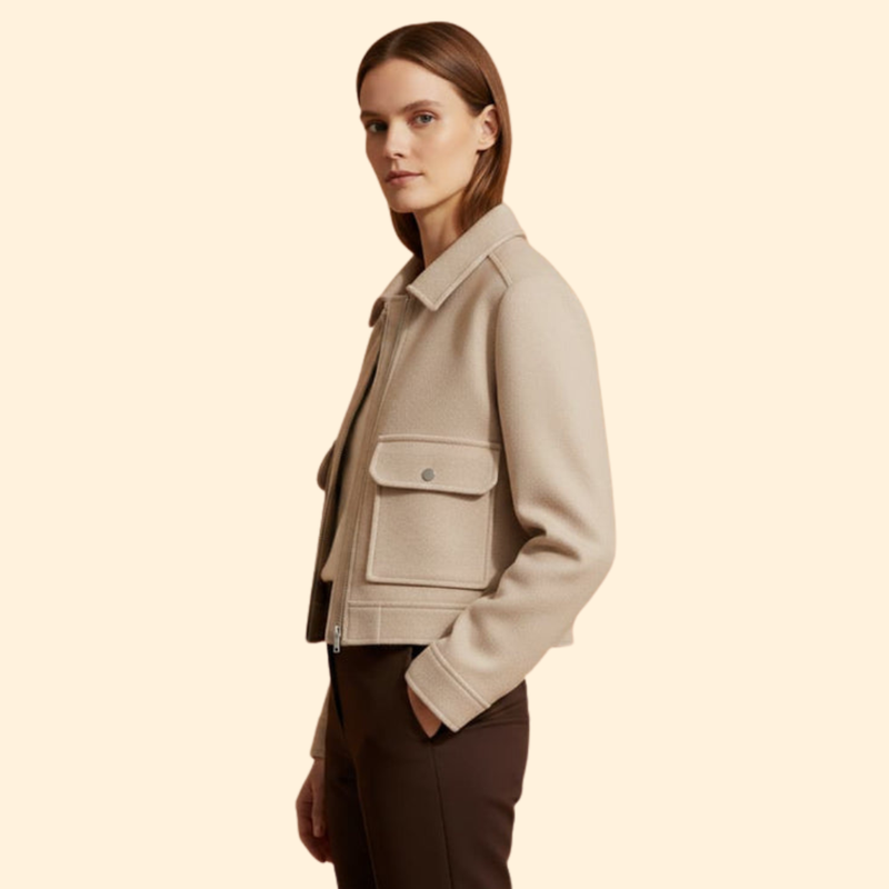 Women's  Bomber Jacket with Patch Pockets