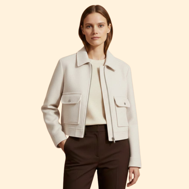 Women's  Bomber Jacket with Patch Pockets