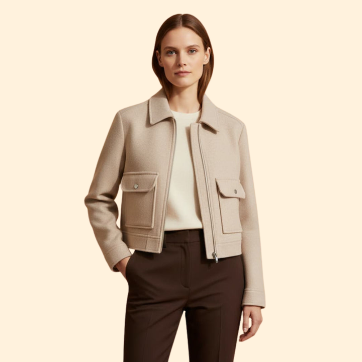 Women's  Bomber Jacket with Patch Pockets