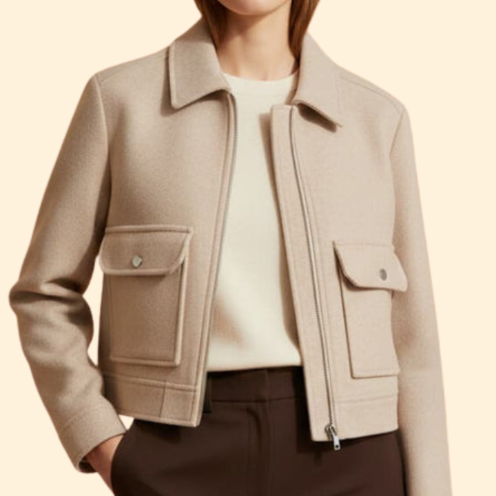 Women's  Bomber Jacket with Patch Pockets