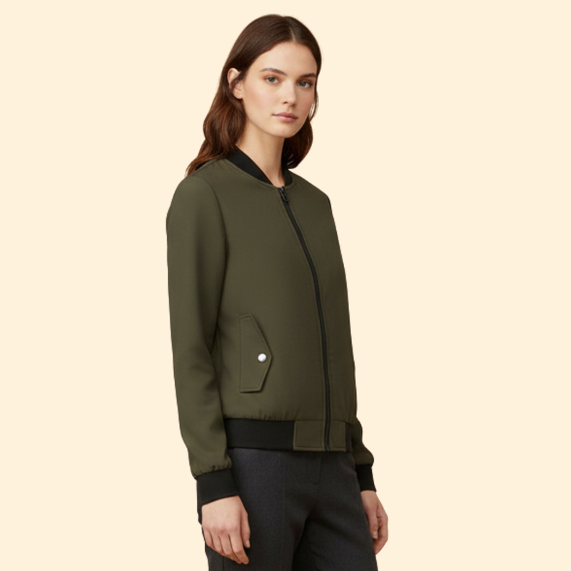 Women's Bomber Jacket with Sporty Collar