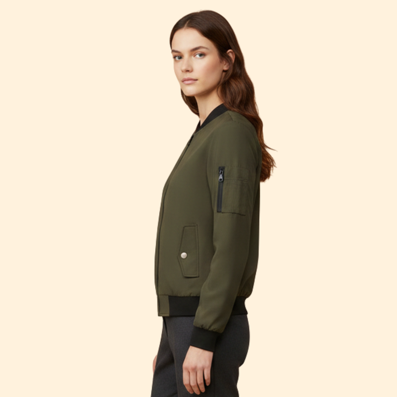 Women's Bomber Jacket with Sporty Collar