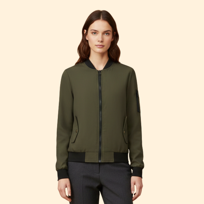 Women's Bomber Jacket with Sporty Collar