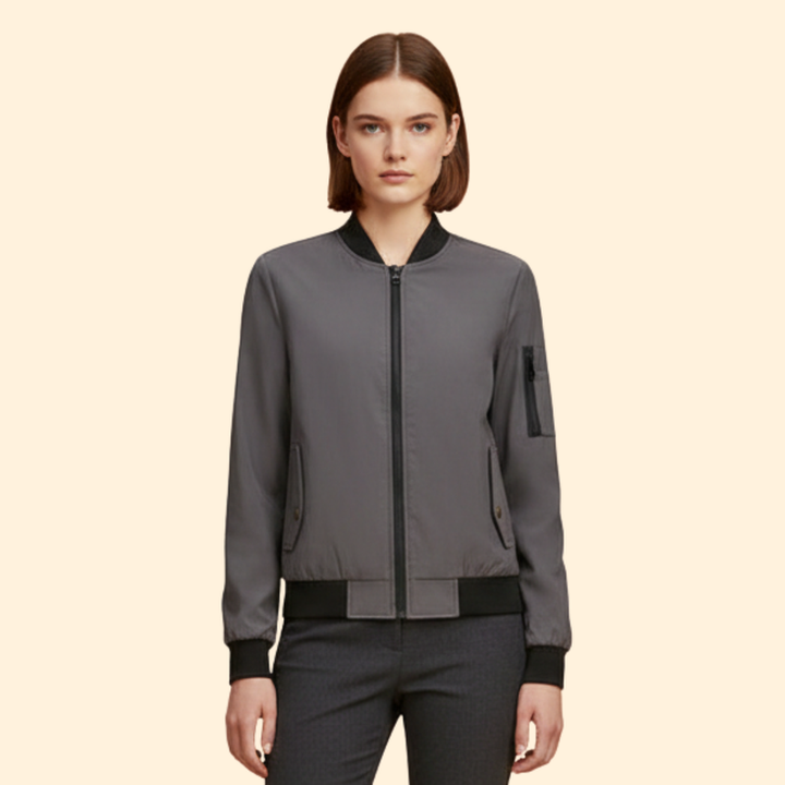 Women's Bomber Jacket with Sporty Collar
