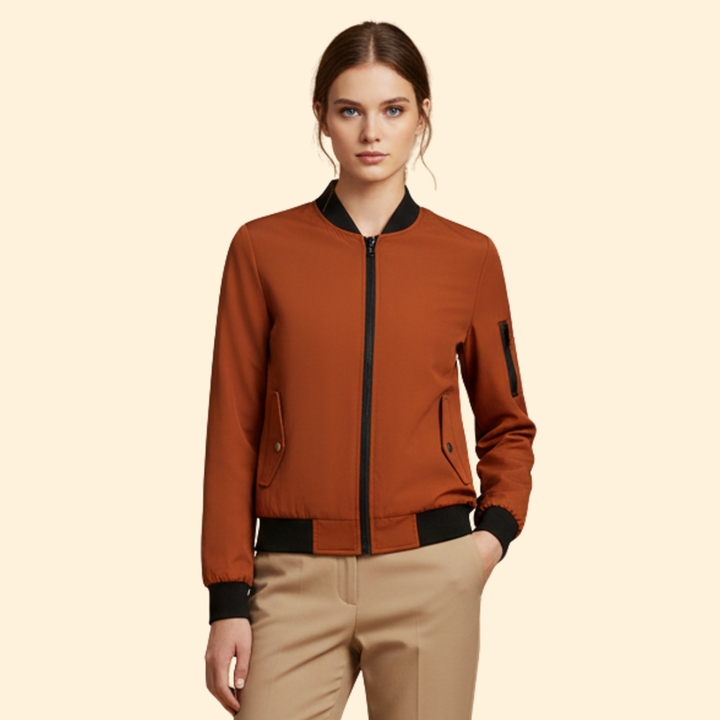 Women's Bomber Jacket with Sporty Collar