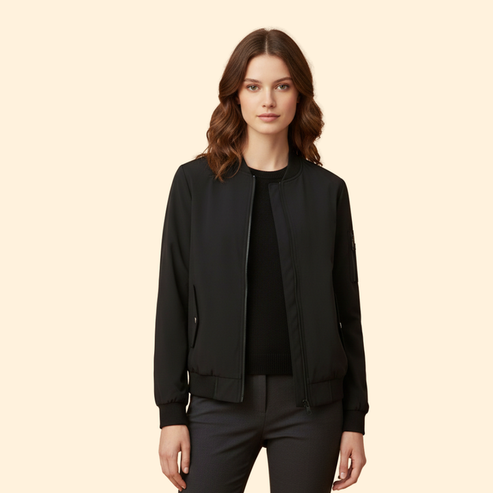 Women's Bomber Jacket with Sporty Collar