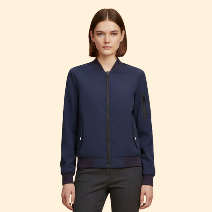 Women's Bomber Jacket with Sporty Collar
