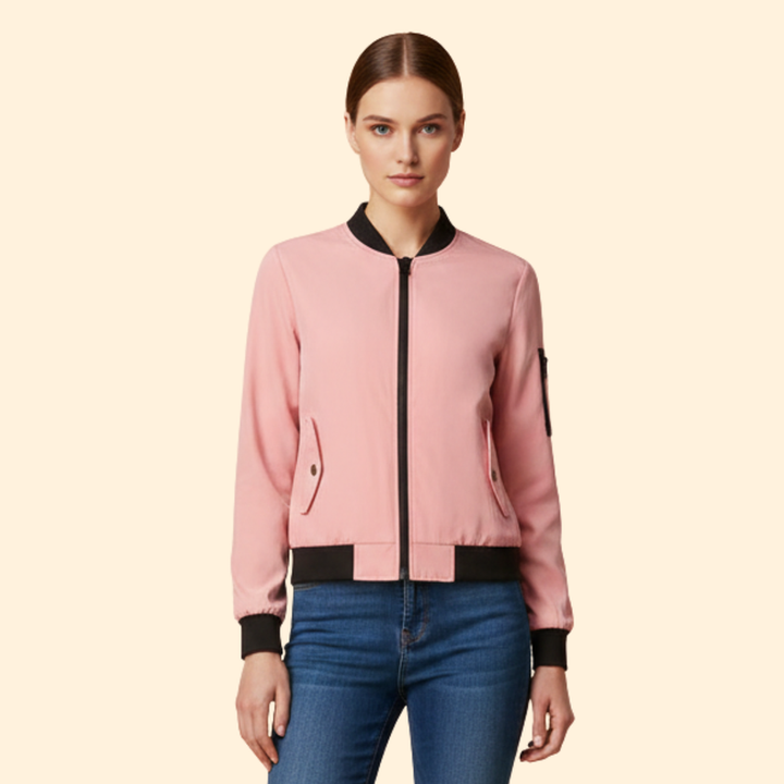 Women's Bomber Jacket with Sporty Collar