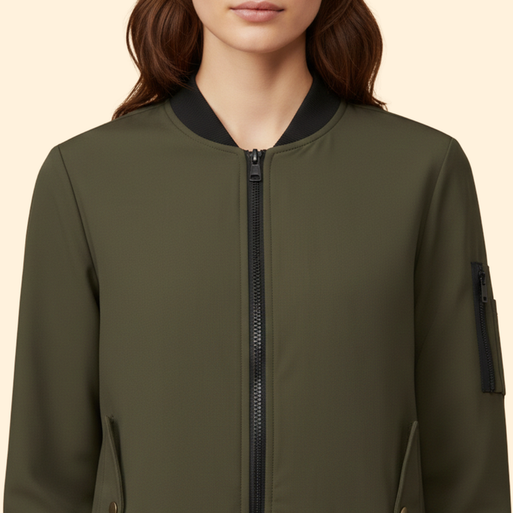 Women's Bomber Jacket with Sporty Collar