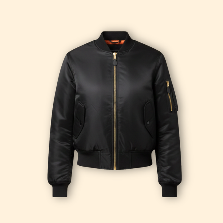 Women’s Classic Bomber Jacket with Zip Closure