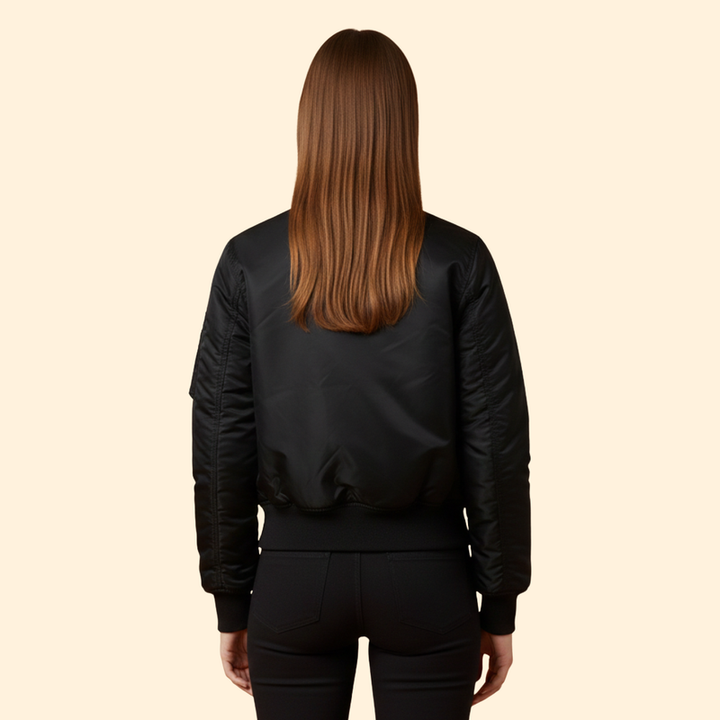 Women’s Classic Bomber Jacket with Zip Closure