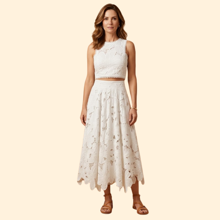 Women’s Crop Top and Floral Maxi Skirt Set