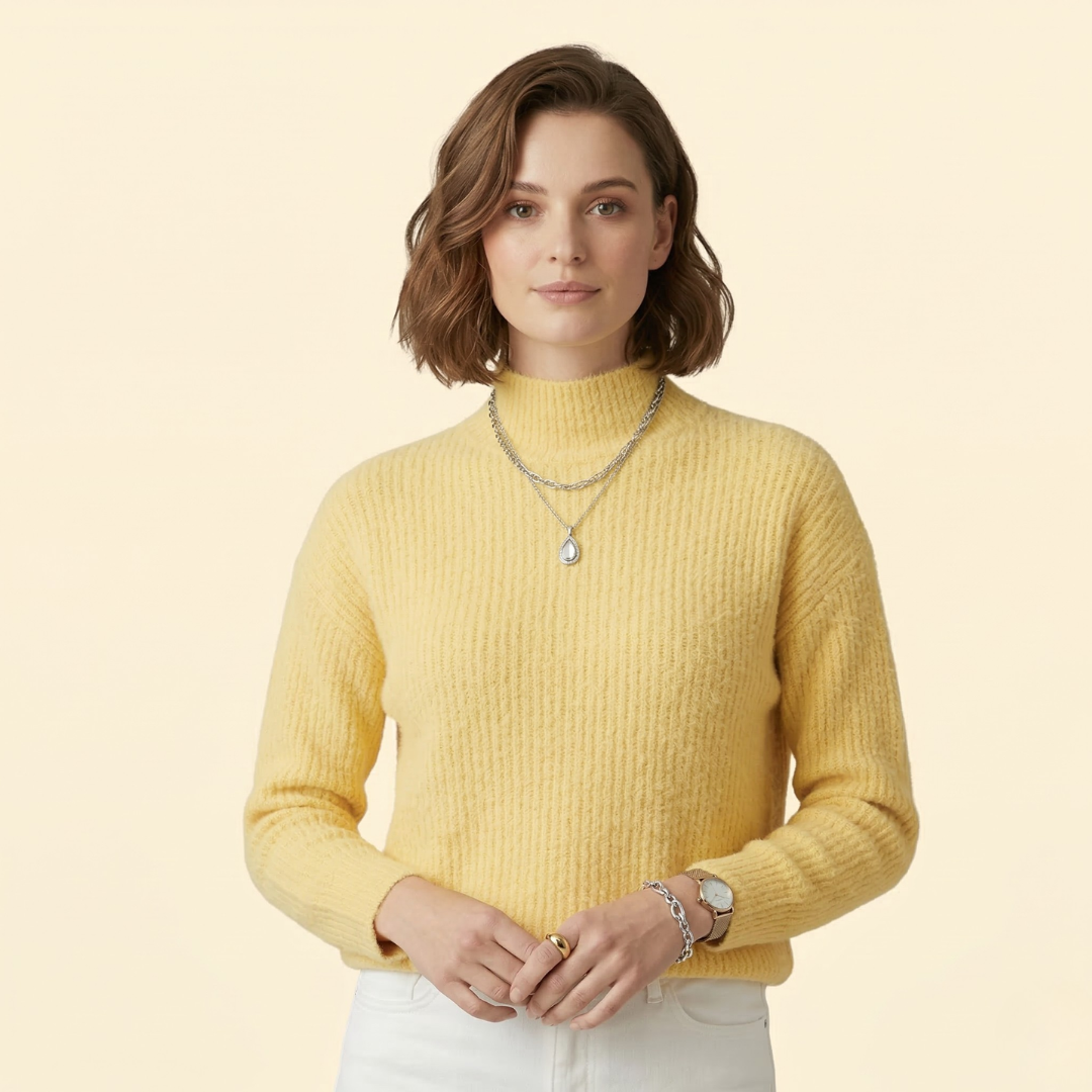 Women’s High Neck Sweater with Long Sleeves