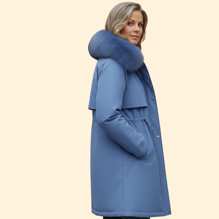 Women’s Hooded Jacket with Faux Fur Trim