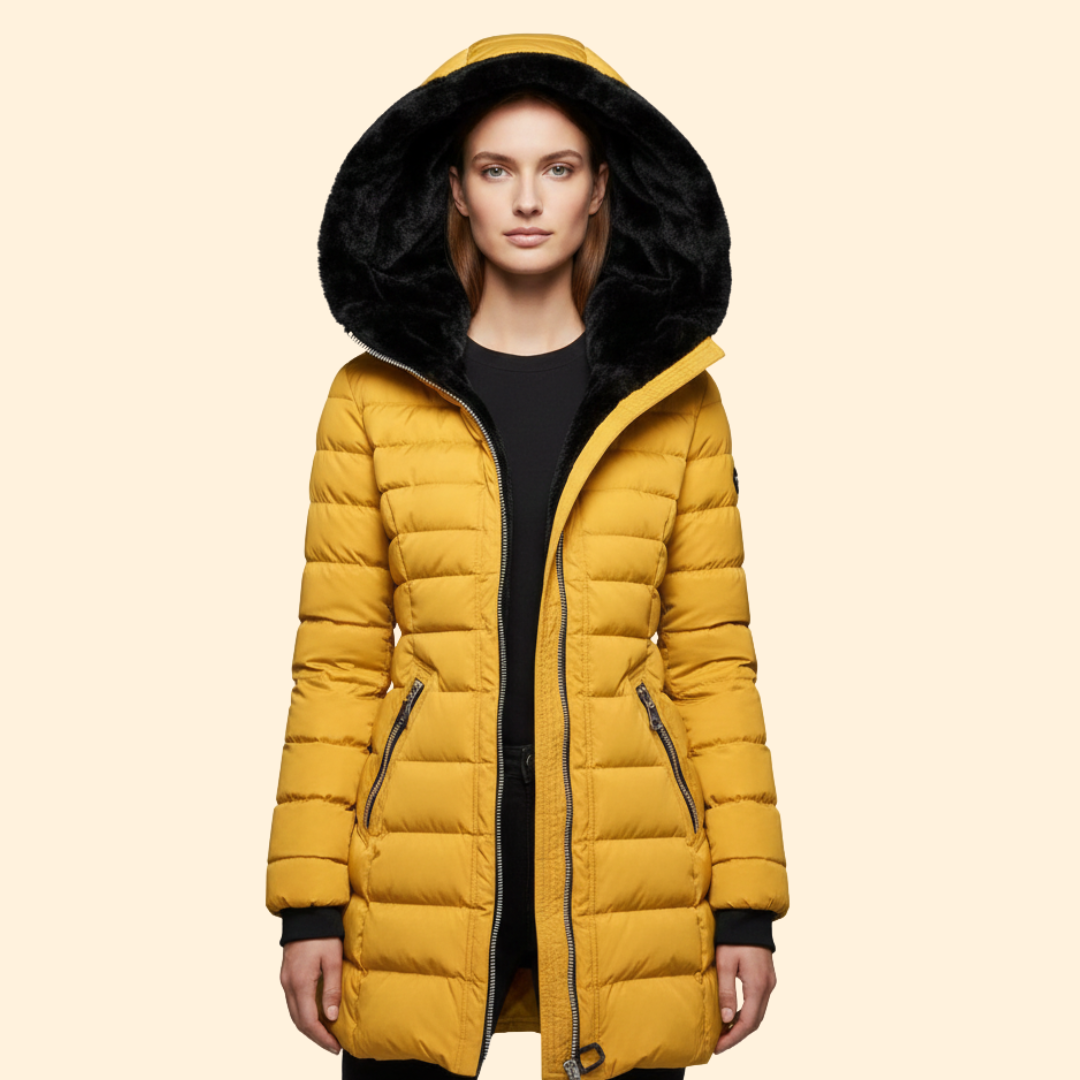 Women’s Winter Jacket with Asymmetric Zipper
