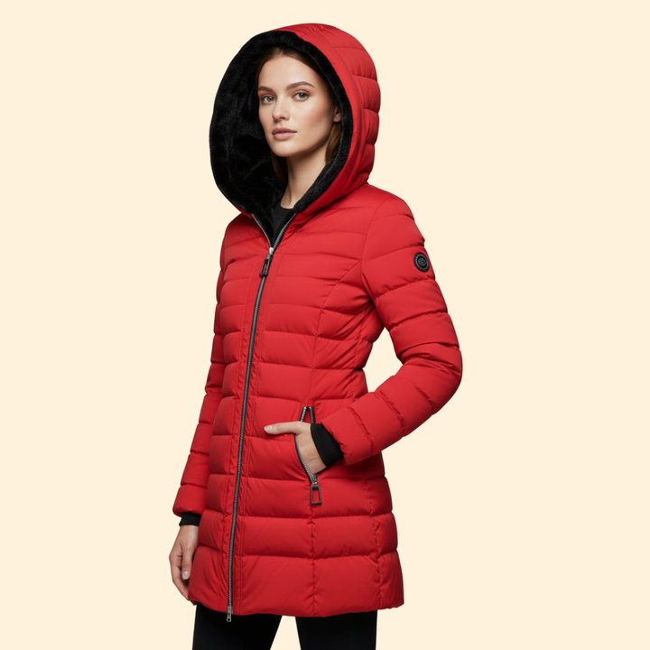 Women’s Winter Jacket with Asymmetric Zipper