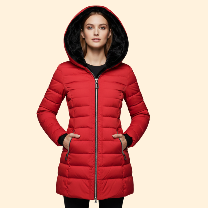 Women’s Winter Jacket with Asymmetric Zipper