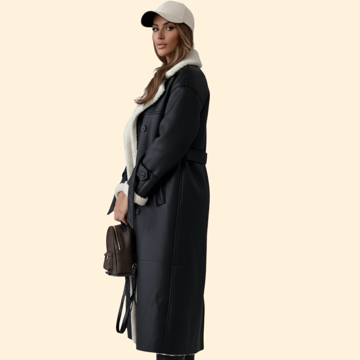Women’s Long Coat with Sherpa Lining