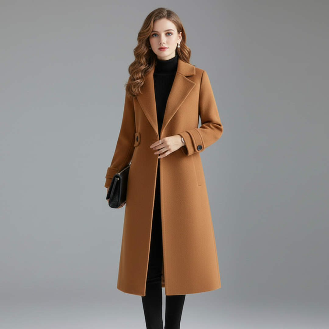 Women’s Long Coat Notched Lapels