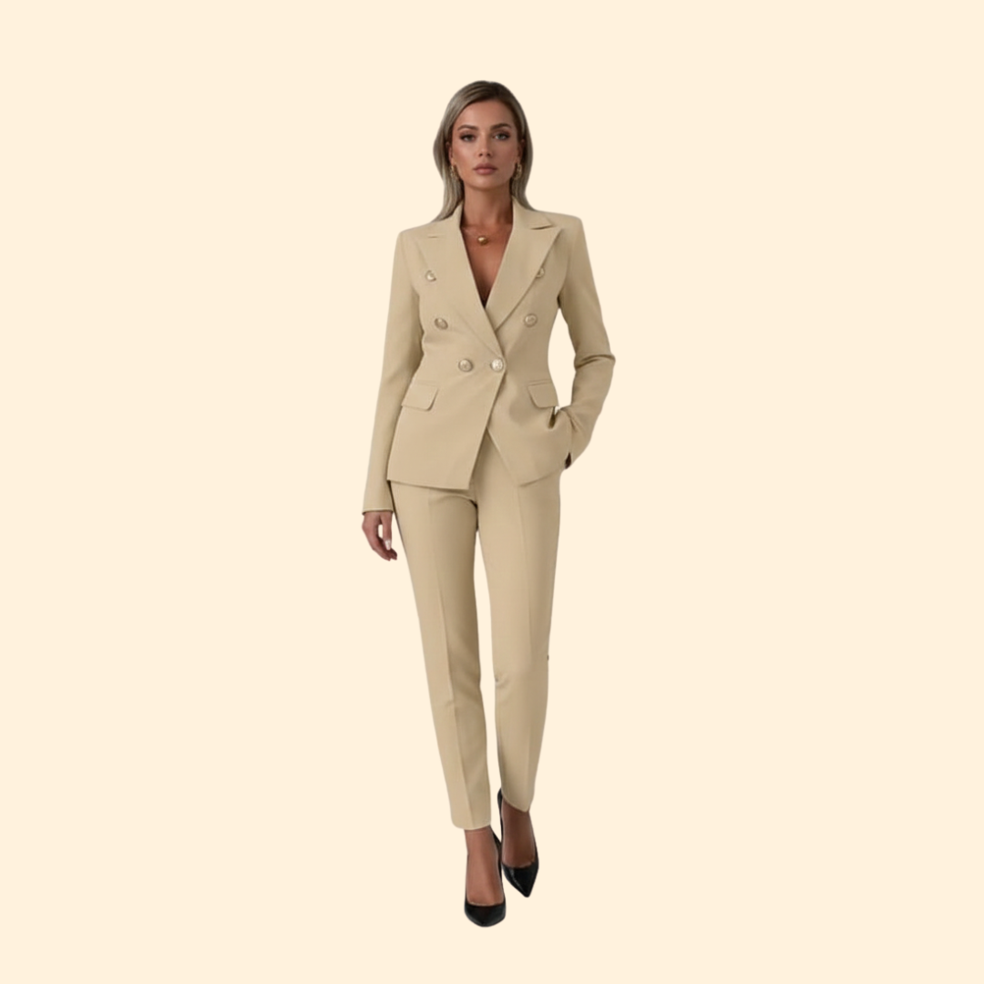 Women’s Suit Set with Double-Breasted Jacket