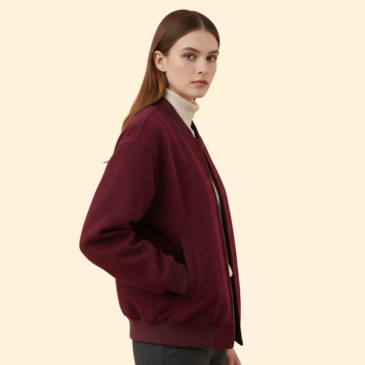 Women’s Varsity Bomber Jacket with Side Pockets