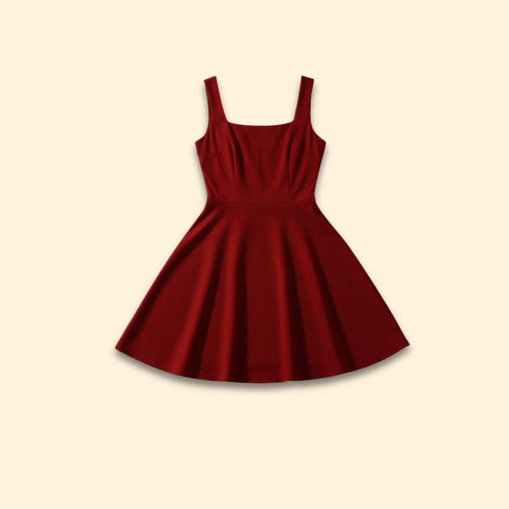 Women's A-Line Dress with Square Neckline
