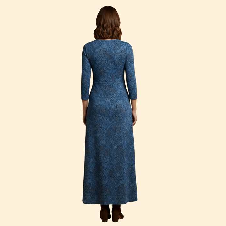 Women's Long Dress with Retro Pattern