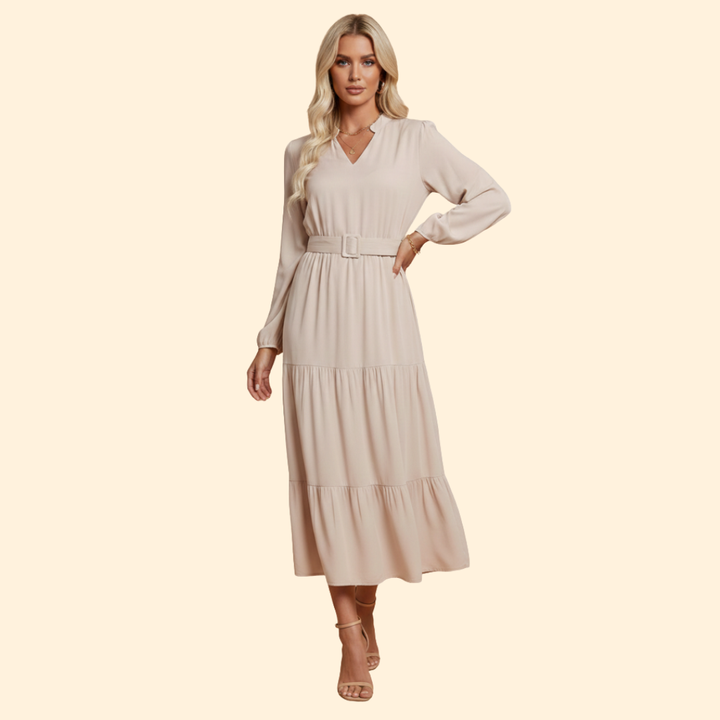 Women's Midi Dress with Long Sleeves