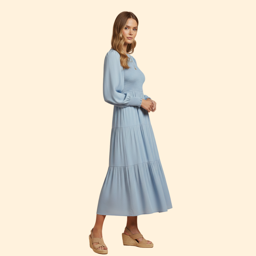 Women's Midi Dress with Long Sleeves