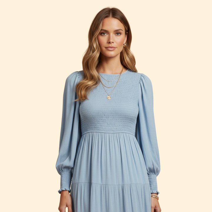 Women's Midi Dress with Long Sleeves