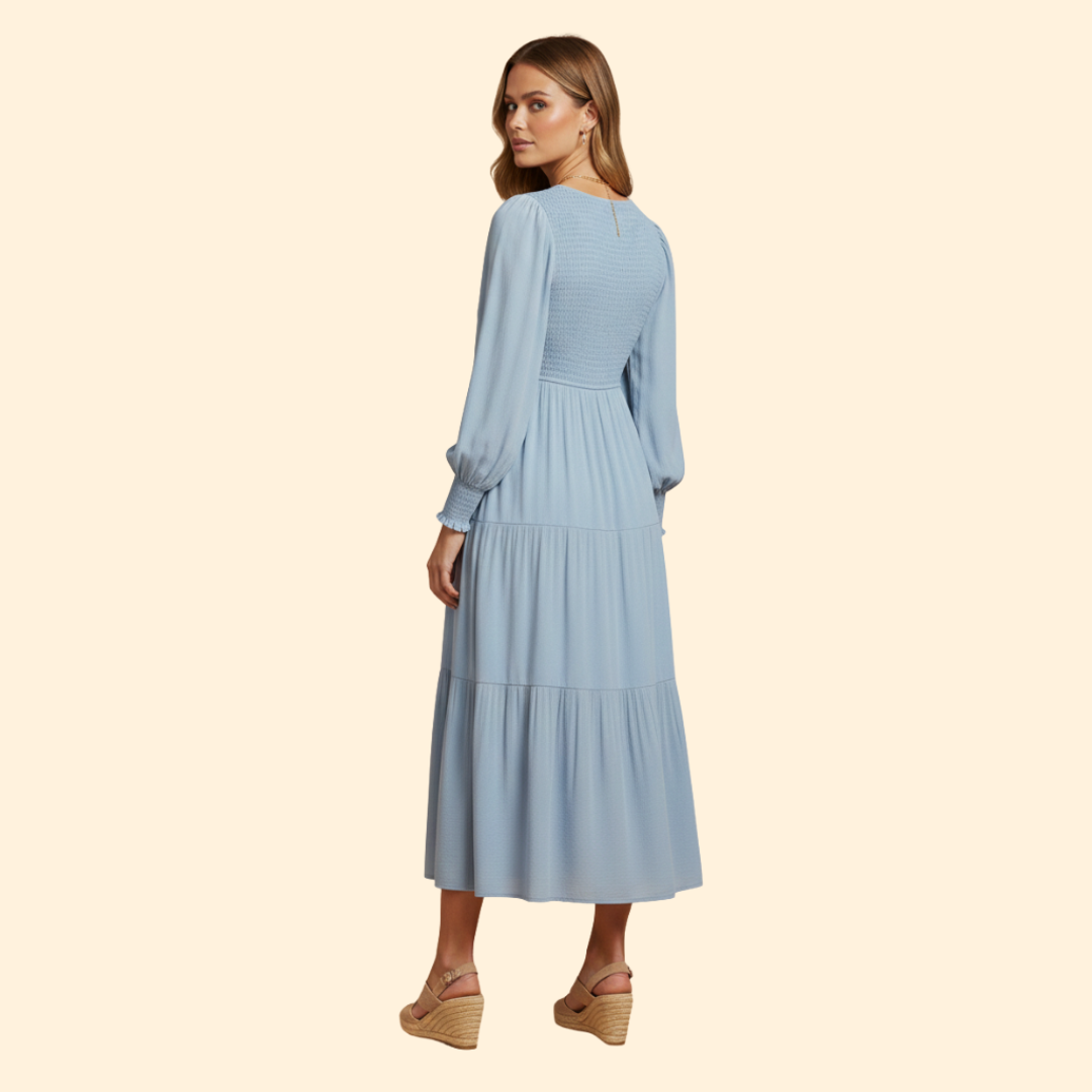 Women's Midi Dress with Long Sleeves