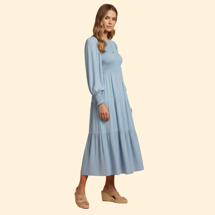 Women's Midi Dress with Long Sleeves