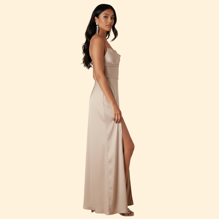 Women's Satin Dress with Strappy Back